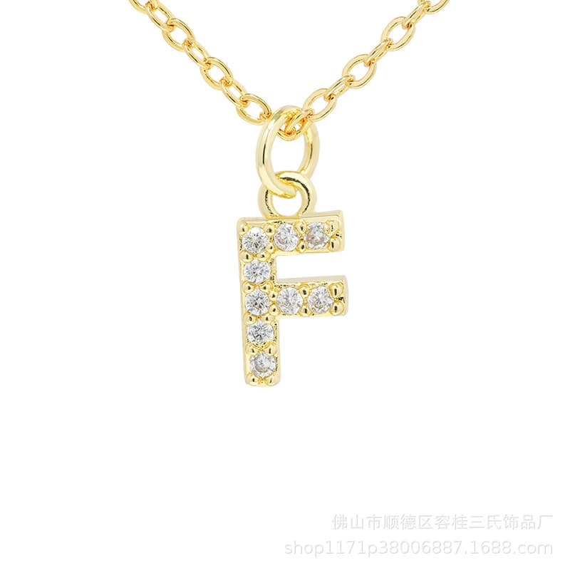 金 ネックレス 煌めきイニシャルペンダント