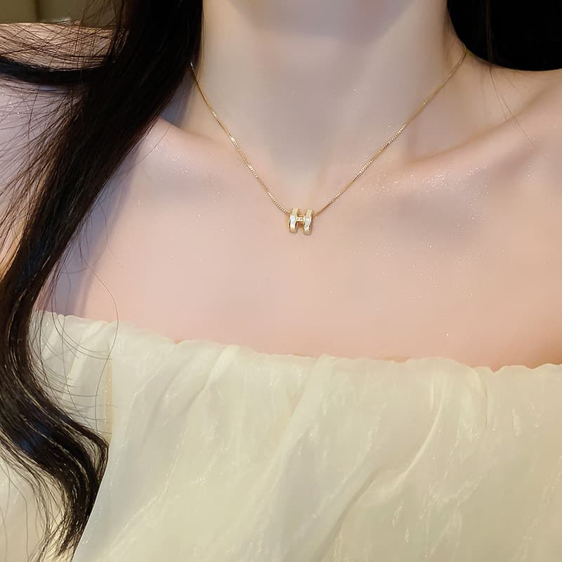 ゴールドアクセサリー シンプル リング ネックレス