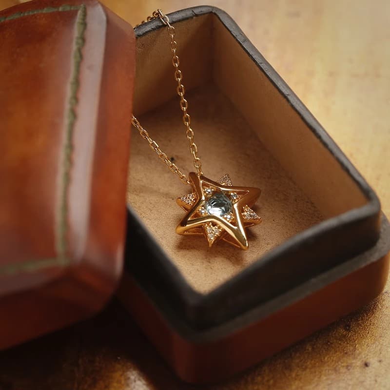 ゴールドアクセサリー 煌めき星空ネックレス