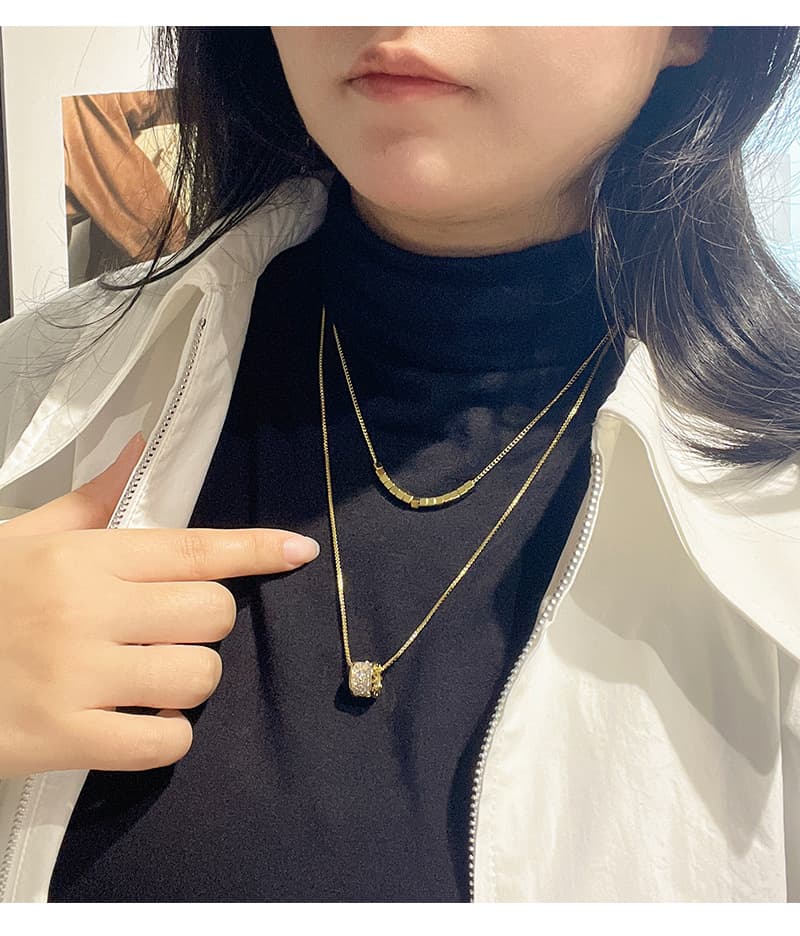 ゴールドアクセサリー 二連キラキラネックレス