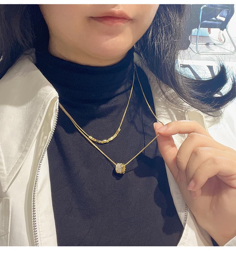 ゴールドアクセサリー 二連キラキラネックレス