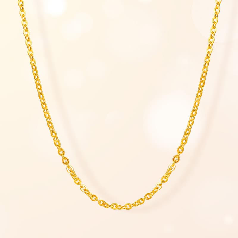 金 ネックレス シンプル細チェーンネックレス