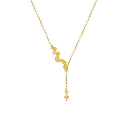 ゴールドアクセサリー 蛇モチーフ ドロップネックレス