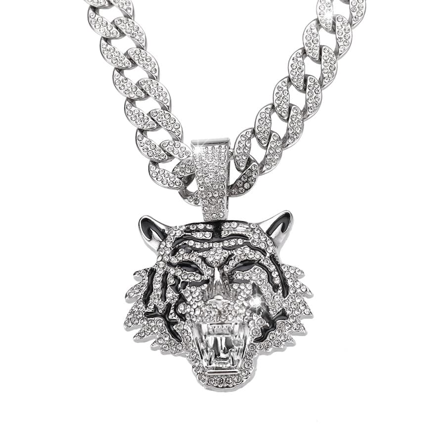 ゴールドアクセサリー 猛虎デザイン キュービックチェーンネックレス
